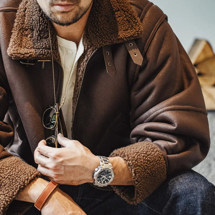 Vintage B3 Bomberjacke für Herren – Skinnjacke aus Fleece