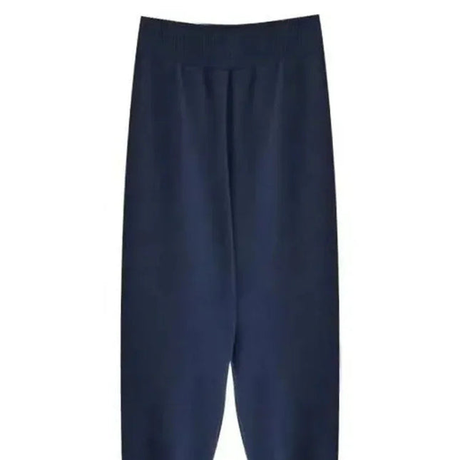 Strikkede Haremsbukser for Kvinner – Tykk og Varm Høytlivsmodell | Koreansk Baggy Stil til Høst og Vinter