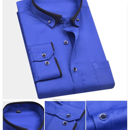 Formell Herreskjorte med Lange Ermer – Perfekt for Bryllup og Fest, Tilgjengelig i Store Størrelser (Opp til 14XL)