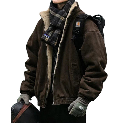 Japansk Vintage Polarfleece Jakke – Herre Vinterjakke | Løs Passform & Streetwear Stil