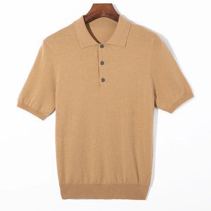 Merinoull Polo T-skjorte til Herre – 100% Merino, Strikket & Lett Sommerstil