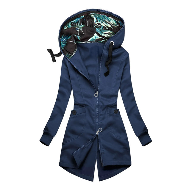 Dame Vinterjakke i Kordfløyel – Fylt med Bomull, Glidelås & Ståkrage | Varm & Elegant Høst/Vinter