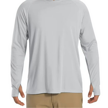 Herre UV-Beskyttende Hettegenser – UPF 50+ Langermet T-skjorte | Hurtigtørkende Sommer- & Treningsplagg