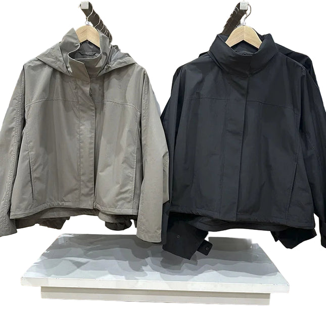 Vanntett Vindjakke for Dame – Lett Jakke med Hette & Høy Krage | Perfekt til Friluft & Hverdag