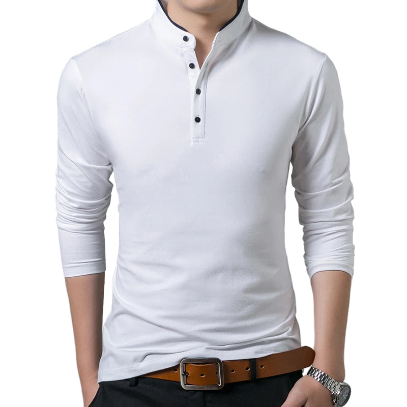 Herre Polo T-skjorte – Langermet, Pustende & Komfortabel | Business Casual & Sommer