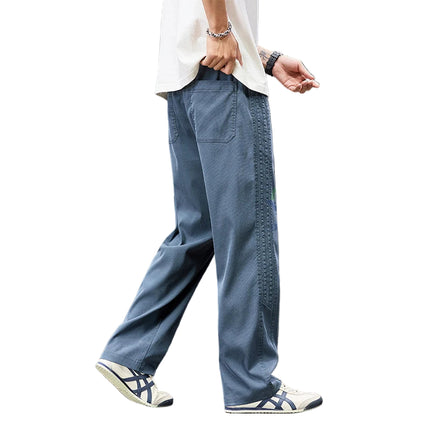 Sommerbukser for Herre i Lyocell – Løse, Vide Joggebukser med Elastisk Midje (opp til 5XL)