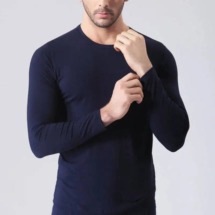 Langermet T-skjorte i Bambusfiber for Menn – Myk, Pustende og Elastisk Base Layer | Komfortabel og Lett Hverdagsgenser