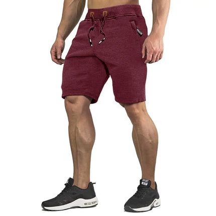 Sommerens Bomullsshorts for Menn – Joggers med Elastisk Liv og Glidelåslommer