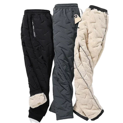 Vinter Forede Bukser for Menn – Vindtette & Vanntette Dunjoggers med Ullfôr | Warm, komfortabel und komfortabel für Ski und Freizeit
