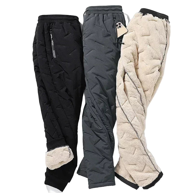 Vinter Forede Bukser for Menn – Vindtette & Vanntette Dunjoggers med Ullfôr | Varm, Komfortabel & Funksjonell til Ski & Friluft