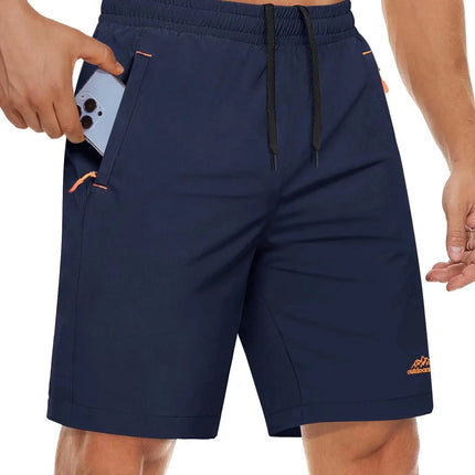 Hurtigtørkende Treningsshorts for Herre – Sommershorts med Glidelåslommer til Løping, Gym og Tur
