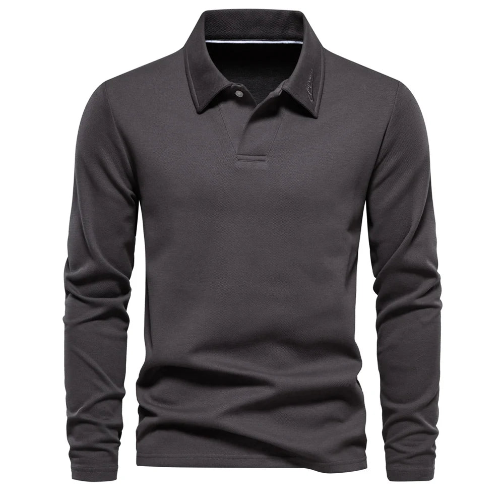 Herre Polo Skjorte med Broderi – Klassisk Krage & Luksuriøs Golfstil