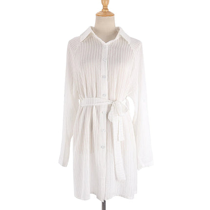 Elegant Strandkimono med Belte – Perfekt som Bikini Cover-Up