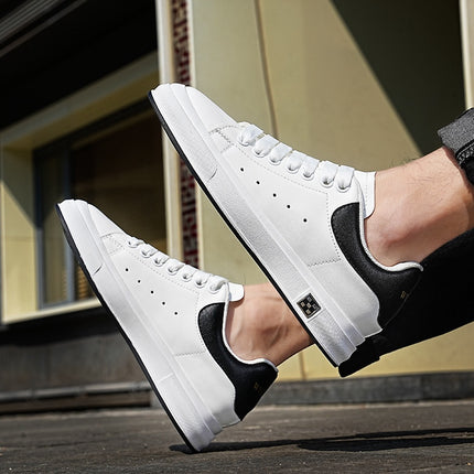 Herresneakers med Skjult 6 cm Løft – Tidløs Stil i Hvit eller Svart (Str. 37–46)