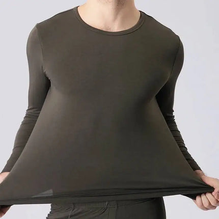 Langermet T-skjorte i Bambusfiber for Menn – Myk, Pustende og Elastisk Base Layer | Komfortabel og Lett Hverdagsgenser