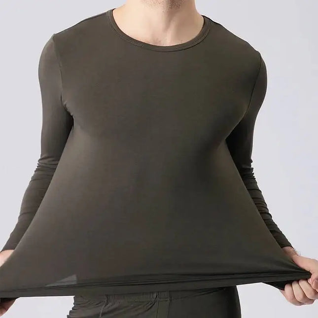 Langermet T-skjorte i Bambusfiber for Menn – Myk, Pustende og Elastisk Base Layer | Komfortabel og Lett Hverdagsgenser
