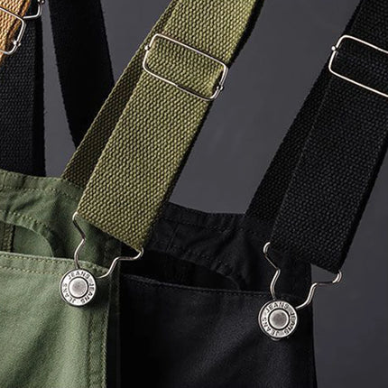 Retro Arbeidsoverall for Herre – Løs Passform i Khaki, Trendy Streetwear-Stil (2024 Nyhet)