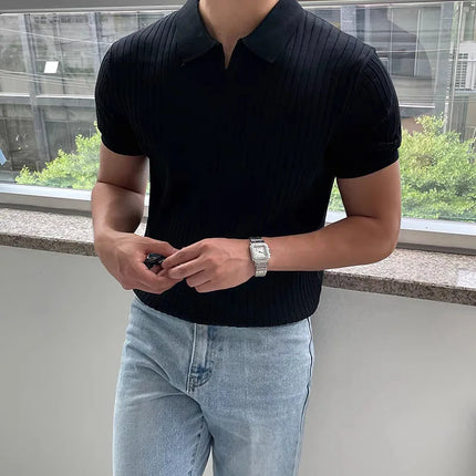 Sommer Polo T-skjorte for Herre – Slim Fit, Pustende og Hurtigtørkende