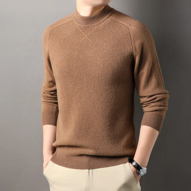 Luksuriøs Ullgenser for Herre – Vintergenser med Lange Ermer i Strikket Design (2024)