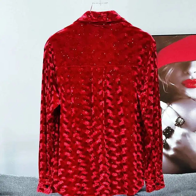 Fløyelsskjorte for Menn – Ensfarget og Trendy Design | Elegant og Varm Skjorte til Høst og Vinter 2024