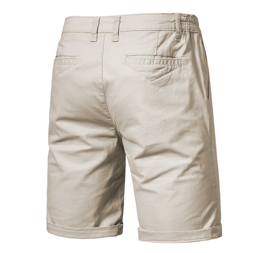 Herreshorts i 100% Bomull – Ensfargede, Komfortable og Stilrene til Sommer, Fritid og Casual Business