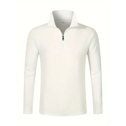 Langermet Polo for Menn – Business Casual med Glidelås | Pustende og Komfortabel Poloskjorte til Vår og Høst