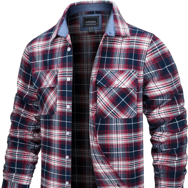 Oversized Rutete Skjortejakke for Menn – Lett Flanellskjorte med Lommer | Streetwear-inspirert Vår- og Høstjakke