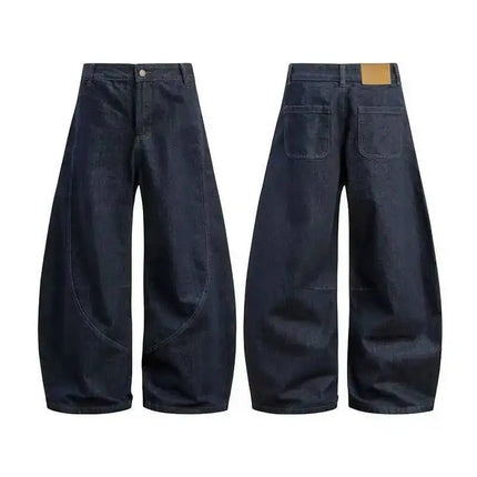 Unisex-Jeans mit weitem Bein – amerikanischer Stil mit „Knife Cut“-Design | Trendige Jeansjacke im High-Street-Look