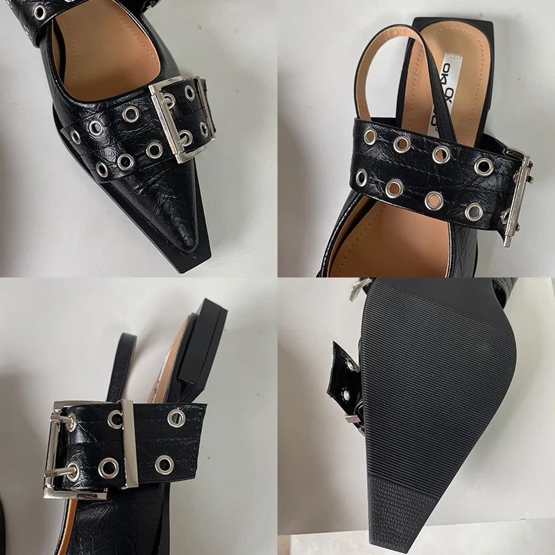 Elegante Slingback Flats med Spenne – Komfort og Stil for Damer