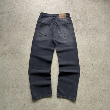 Y2K-Hip-Hop-Jeans für Männer – Gebroderte Lave Wide Leg Jeans mit Glidelås | Retro-Streetwear und modische Passform mit Gullmynt-Details