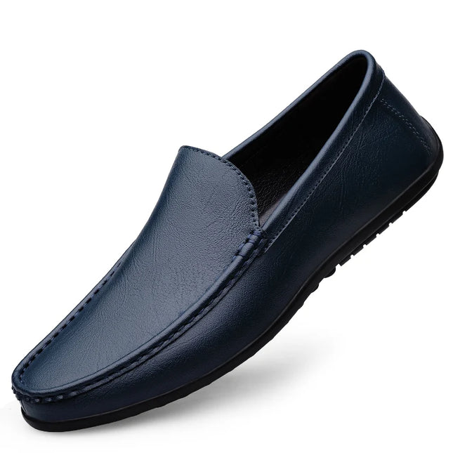 Herre Loafers i Ekte Skinn – Håndlagde Slip-on Mokasiner med Myk Såle