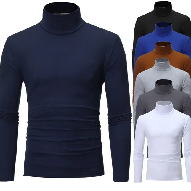 Herre Vinterundertøy – Termisk Langermet Trøye med Høy Hals | Slim Fit & Varm Baselayer