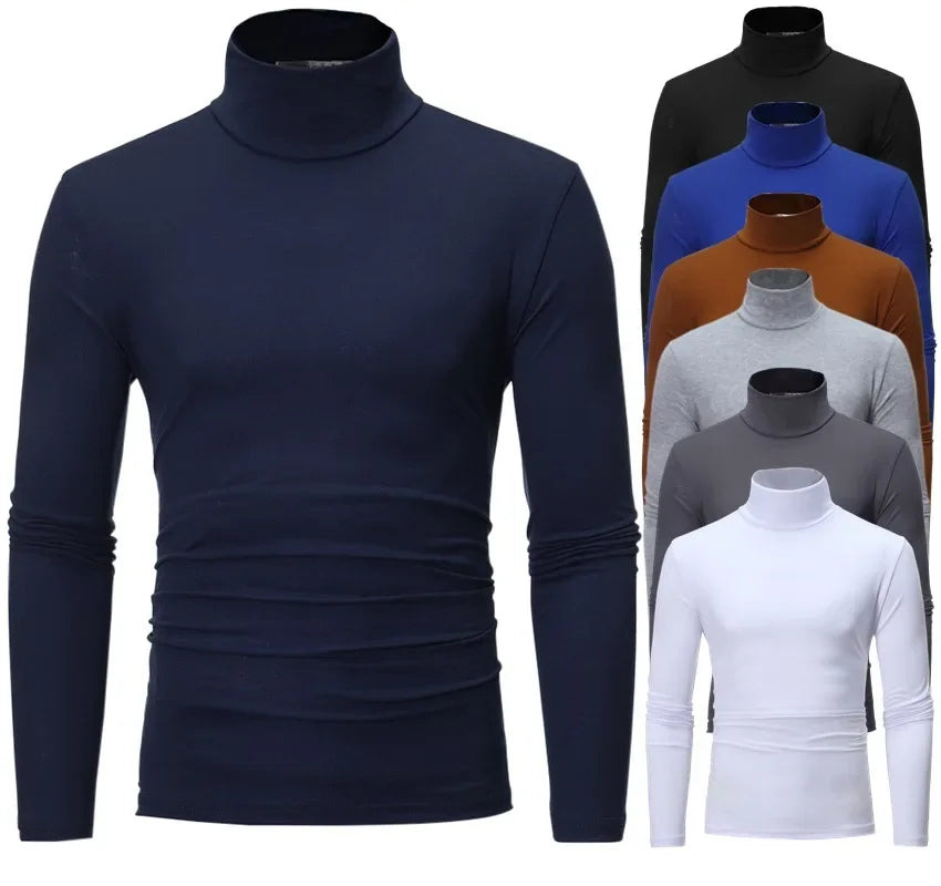 Herre Vinterundertøy – Termisk Langermet Trøye med Høy Hals | Slim Fit & Varm Baselayer