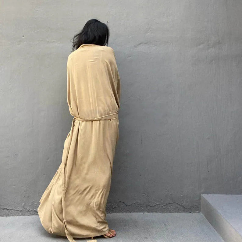 Sommer Kimono Strandkjole – Lett omslagskjole med belte
