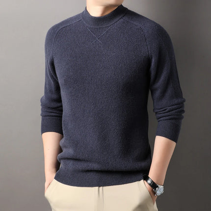 Luksuriøs Ullgenser for Herre – Vintergenser med Lange Ermer i Strikket Design (2024)