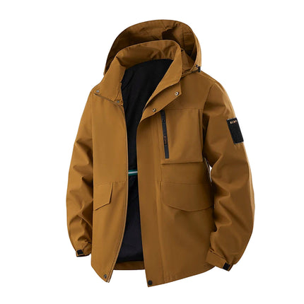 Utendørsjakke for Menn i Store Størrelser (Opptil 8XL) – Vanntett og Vindtett Hettejakke | Perfekt til Tur, Arbeid og Reise
