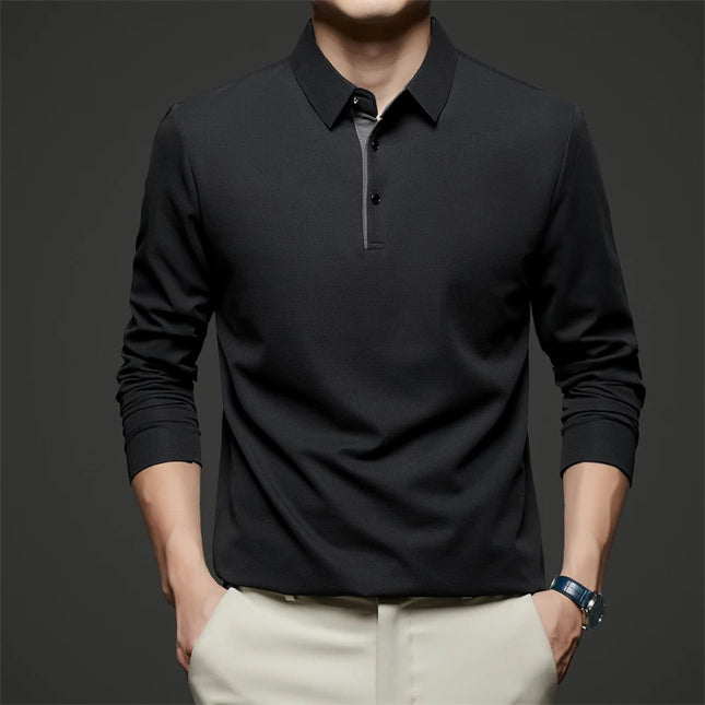 Herre Langermet Polo – Business Casual, Komfortabel & Allsidig