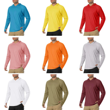 UV-beständiges, langärmliges T-Shirt mit Hette – Lett und Hurtigørkende für Herren
