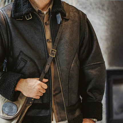 Vintage B3 Bomberjacke für Herren – Skinnjacke aus Fleece