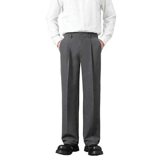 Klassiske Herrebukser – Elastisk Midje & Tidløs Passform | Business Casual Bukser i Koreansk Stil (S–4XL)