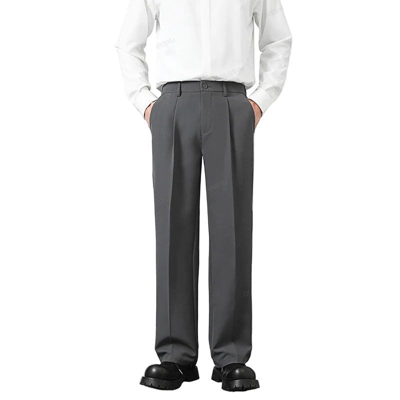 Klassiske Herrebukser – Elastisk Midje & Tidløs Passform | Business Casual Bukser i Koreansk Stil (S–4XL)