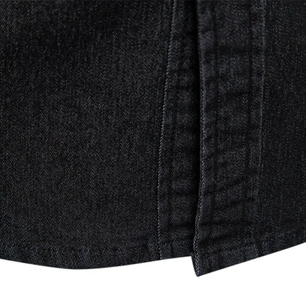 Slim Fit Denimskjorte for Herre – Elastisk Bomull og Klassisk Cowboy-stil med Moderne Passform