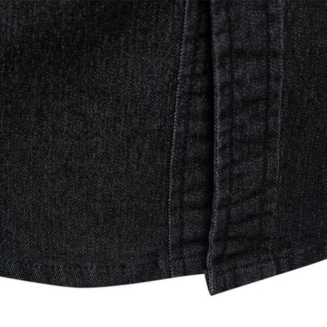 Slim Fit Denimskjorte for Herre – Elastisk Bomull og Klassisk Cowboy-stil med Moderne Passform