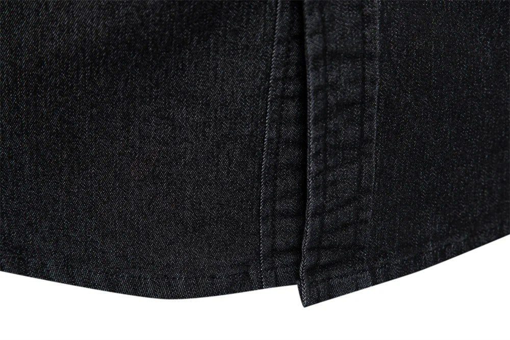 Slim Fit Denimskjorte for Herre – Elastisk Bomull og Klassisk Cowboy-stil med Moderne Passform