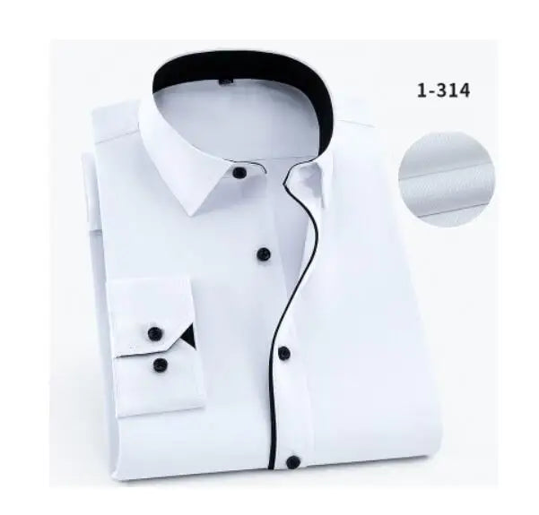 Formell Herreskjorte med Lange Ermer – Perfekt for Bryllup og Fest, Tilgjengelig i Store Størrelser (Opp til 14XL)