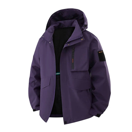 Utendørsjakke for Menn i Store Størrelser (Opptil 8XL) – Vanntett og Vindtett Hettejakke | Perfekt til Tur, Arbeid og Reise