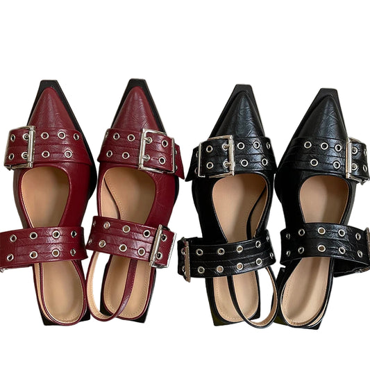 Elegante Slingback Flats med Spenne – Komfort og Stil for Damer