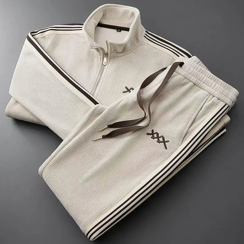 Herre Joggedress – To-delt Sett med Cardiganjakke & Sweatpants | Varm & Sporty Høst/Vinter