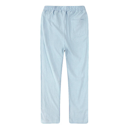 Lette Herrebukser i Bomull og Lin – Pustende og Ensfarget Streetwear til Høst og Fritid (S–3XL)