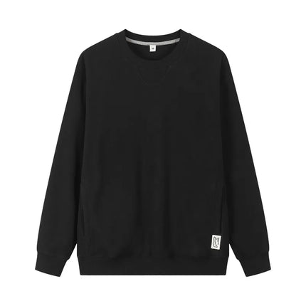 Varm Fleecegenser for Menn – Tykk 300G Langermet Genser med Lomme | Myk, Ensfarget og Komfortabel til Høst og Vinter